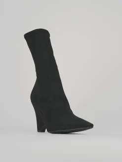 Stivaletti tacco 9cm tessuto nero