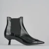 Stivaletti tacco 5cm vernice nero