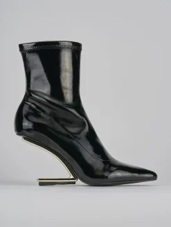 Stivaletti tacco 7cm vernice nero