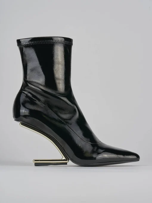 Stivaletti tacco 7cm vernice nero