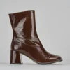 Stivaletti tacco 5cm vernice testa