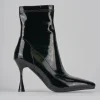Stivaletti tacco 7cm vernice nero