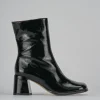 Stivaletti tacco 5cm vernice nero