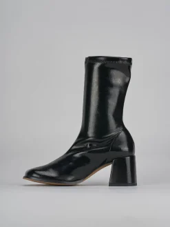 Stivaletti tacco 7cm vernice nero