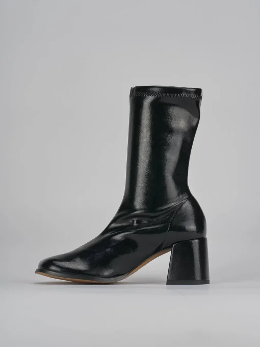 Stivaletti tacco 7cm vernice nero