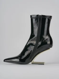 Stivaletti tacco 7cm vernice nero