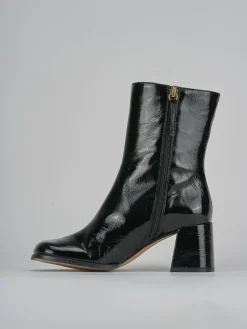 Stivaletti tacco 5cm vernice nero