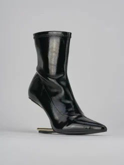 Stivaletti tacco 7cm vernice nero