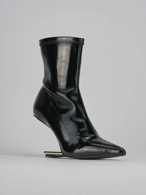 Stivaletti tacco 7cm vernice nero