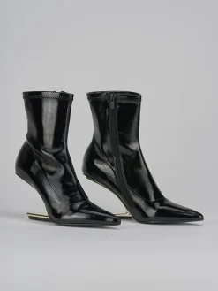 Stivaletti tacco 7cm vernice nero