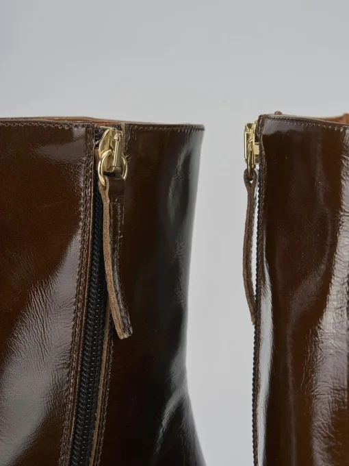 Stivaletti tacco 5cm vernice testa