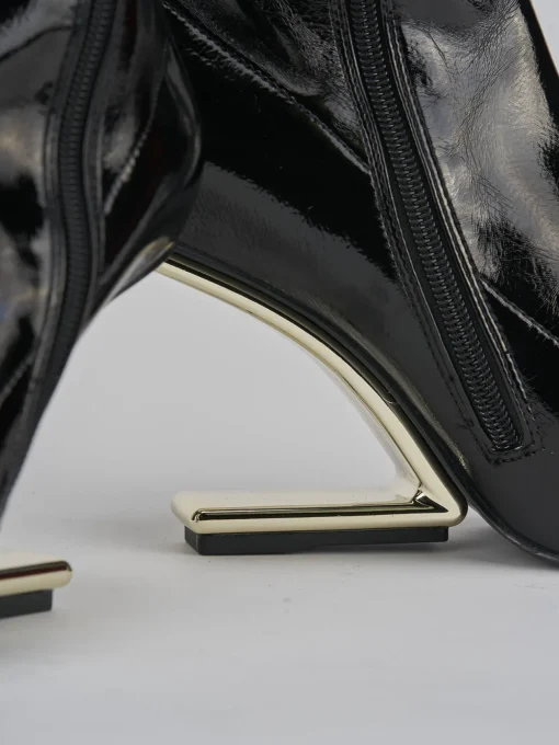 Stivaletti tacco 7cm vernice nero