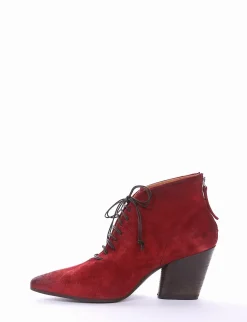 Stivaletto allacciato tacco 7 cm rosso