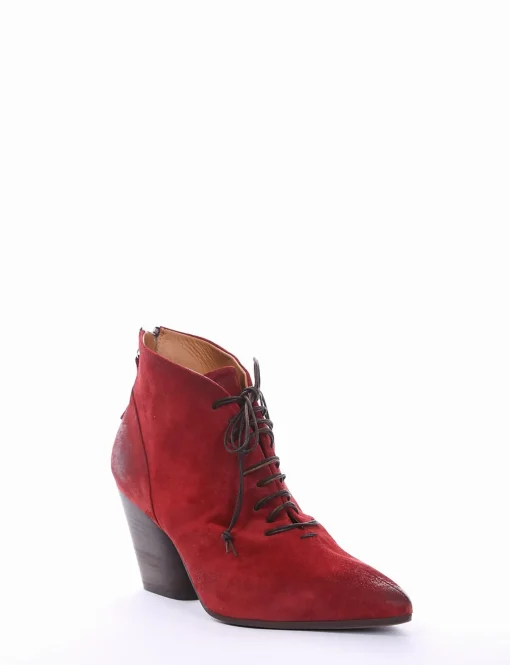 Stivaletto allacciato tacco 7 cm rosso