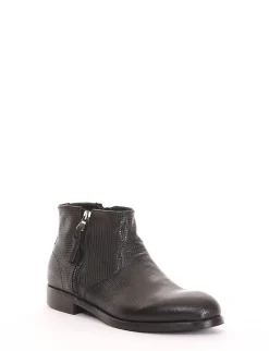 Stivaletto con fondo cuoio e soletto in vera pelle nero
