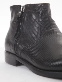 Stivaletto con fondo cuoio e soletto in vera pelle nero