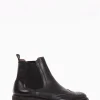 Stivaletto con fondo gomma e soletto in vera pelle nero