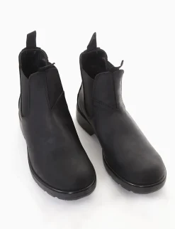 Stivaletto con fondo gomma flessibile e soletto in vera pelle nero