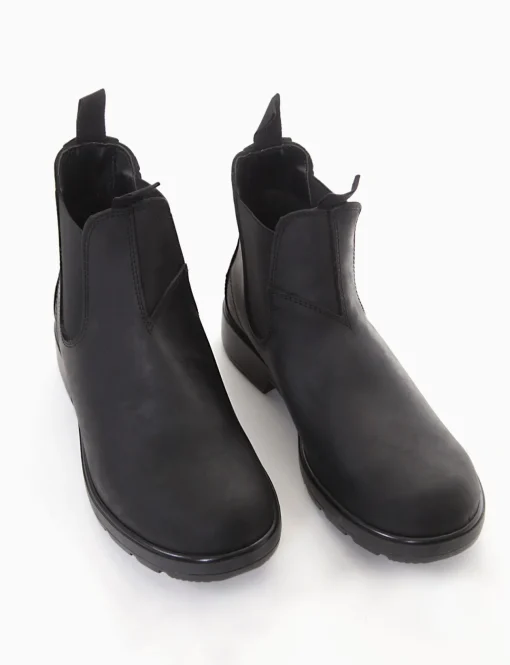 Stivaletto con fondo gomma flessibile e soletto in vera pelle nero