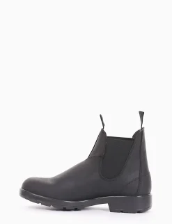 Stivaletto con fondo gomma flessibile e soletto in vera pelle nero