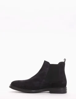 Stivaletto con fondo gomma e soletto in vera pelle blu