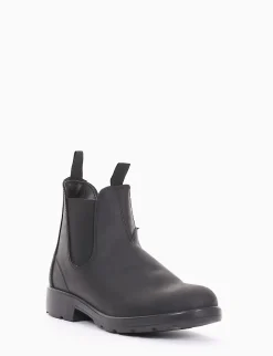 Stivaletto con fondo gomma flessibile e soletto in vera pelle nero