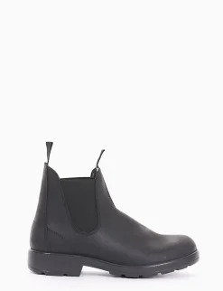 Stivaletto con fondo gomma flessibile e soletto in vera pelle nero