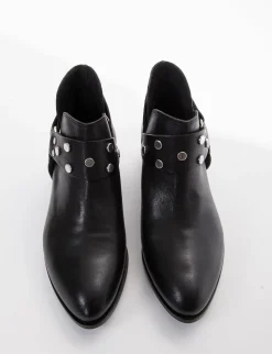 stivaletto stile texano tacco 3 cm nero
