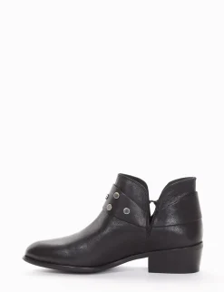stivaletto stile texano tacco 3 cm nero
