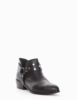 stivaletto stile texano tacco 3 cm nero