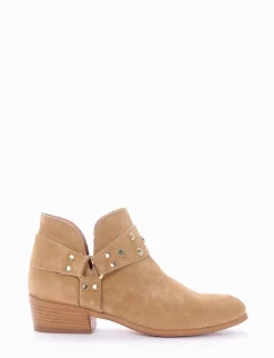 stivaletto stile texano tacco 3 cm cuoio