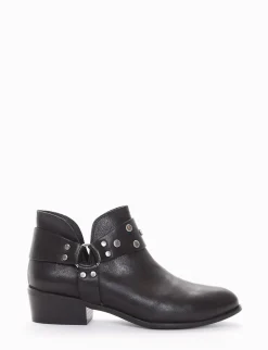 stivaletto stile texano tacco 3 cm nero