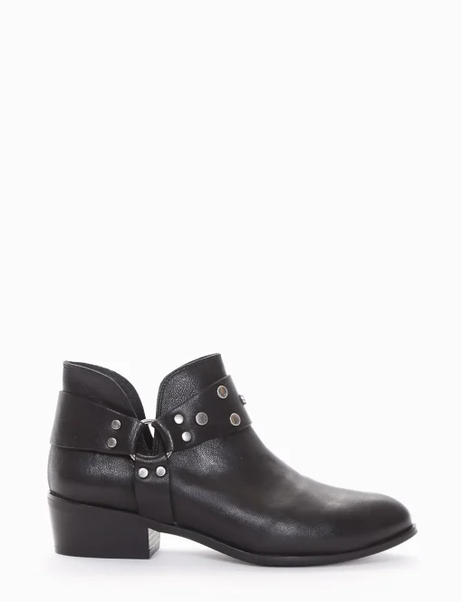 stivaletto stile texano tacco 3 cm nero