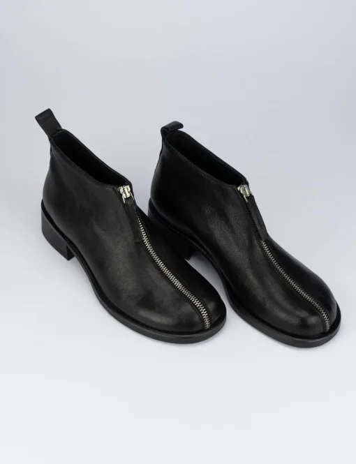 Stivaletto tacco 4 cm nero pelle