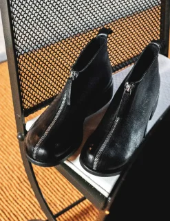Stivaletto tacco 4 cm nero pelle