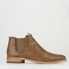 Stivaletto tacco 1 cm beige pelle