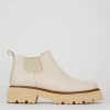 Stivaletto tacco 1 cm beige pelle