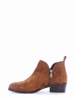 stivaletto tacco 3 cm cuoio
