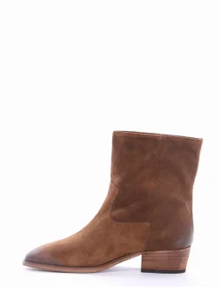 stivaletto tacco 5 cm cuoio