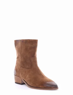 stivaletto tacco 5 cm cuoio
