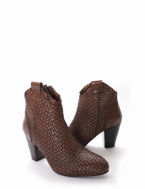 stivaletto tacco 8 cm cuoio