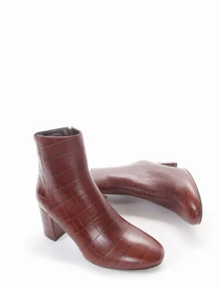 stivaletto tacco 6 cm cuoio
