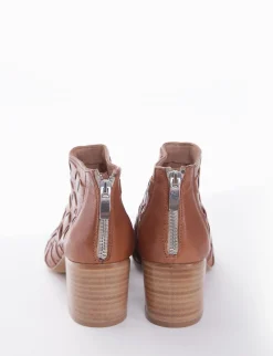 stivaletto tacco 5 cm cuoio