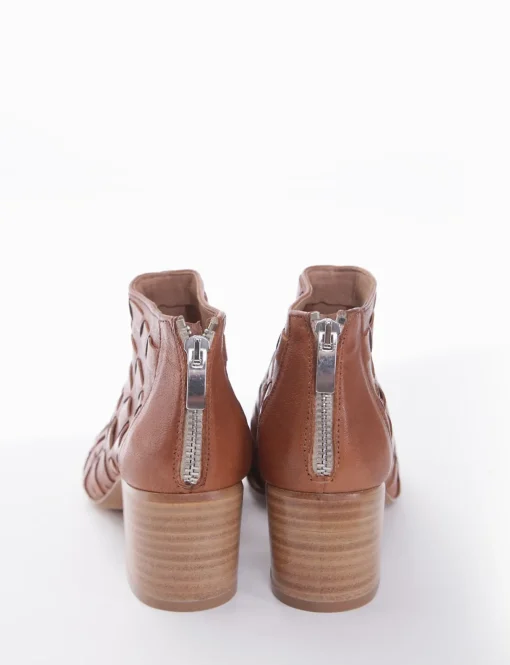 stivaletto tacco 5 cm cuoio