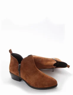 stivaletto tacco 3 cm cuoio