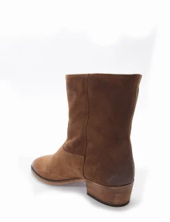 stivaletto tacco 5 cm cuoio