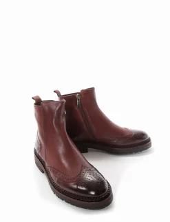 stivaletto tacco 2 cm cuoio