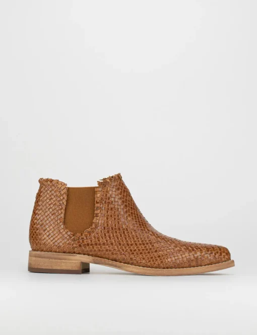 Stivaletto tacco 1 cm marrone pelle