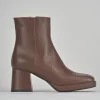 Stivaletto tacco 5 cm marrone pelle