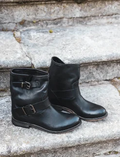 Stivaletto tacco 2 cm nero pelle